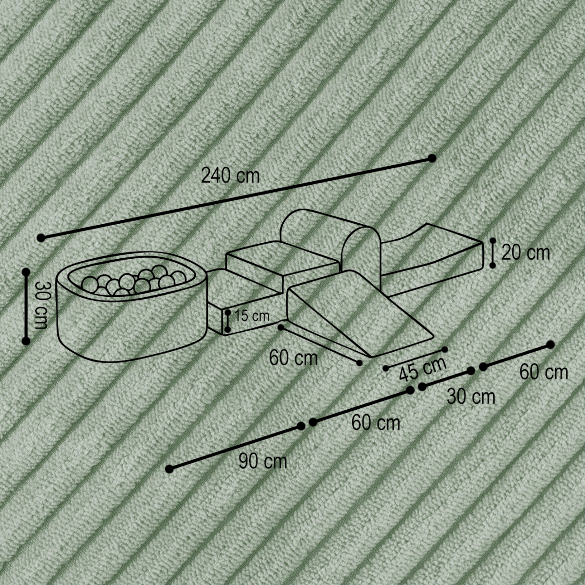 "Mini Castle" Indoor Spielplatz-Set mit Mini-Bällebad & 100 Bällen