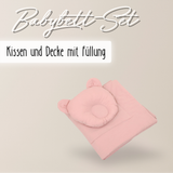 Baby Bettwäsche-Set mit Füllung – Decke & Teddy-Kissen aus 100% Baumwolle