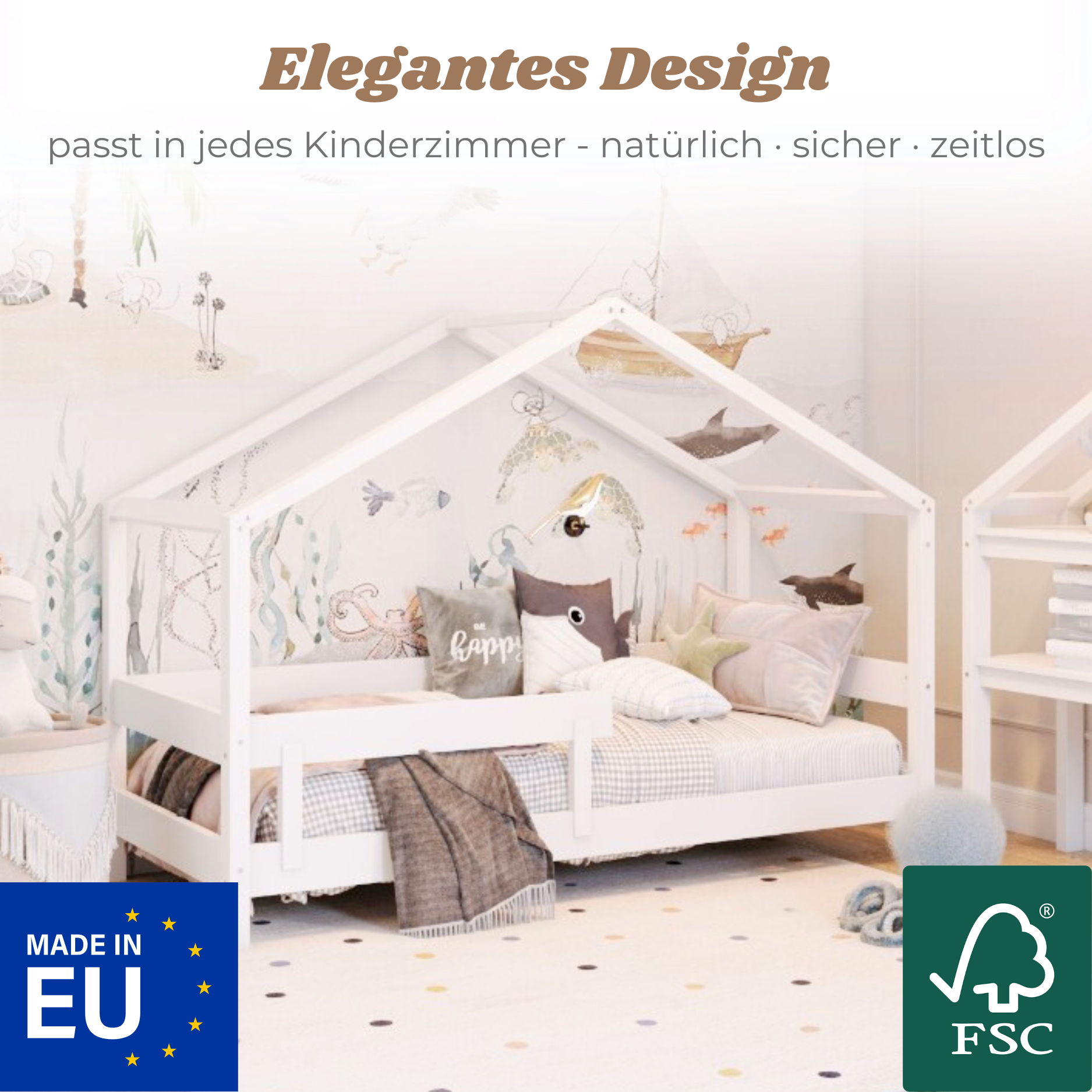 Yappy JUNIOR - Hausbett 160×80cm mit Rausfallschutz