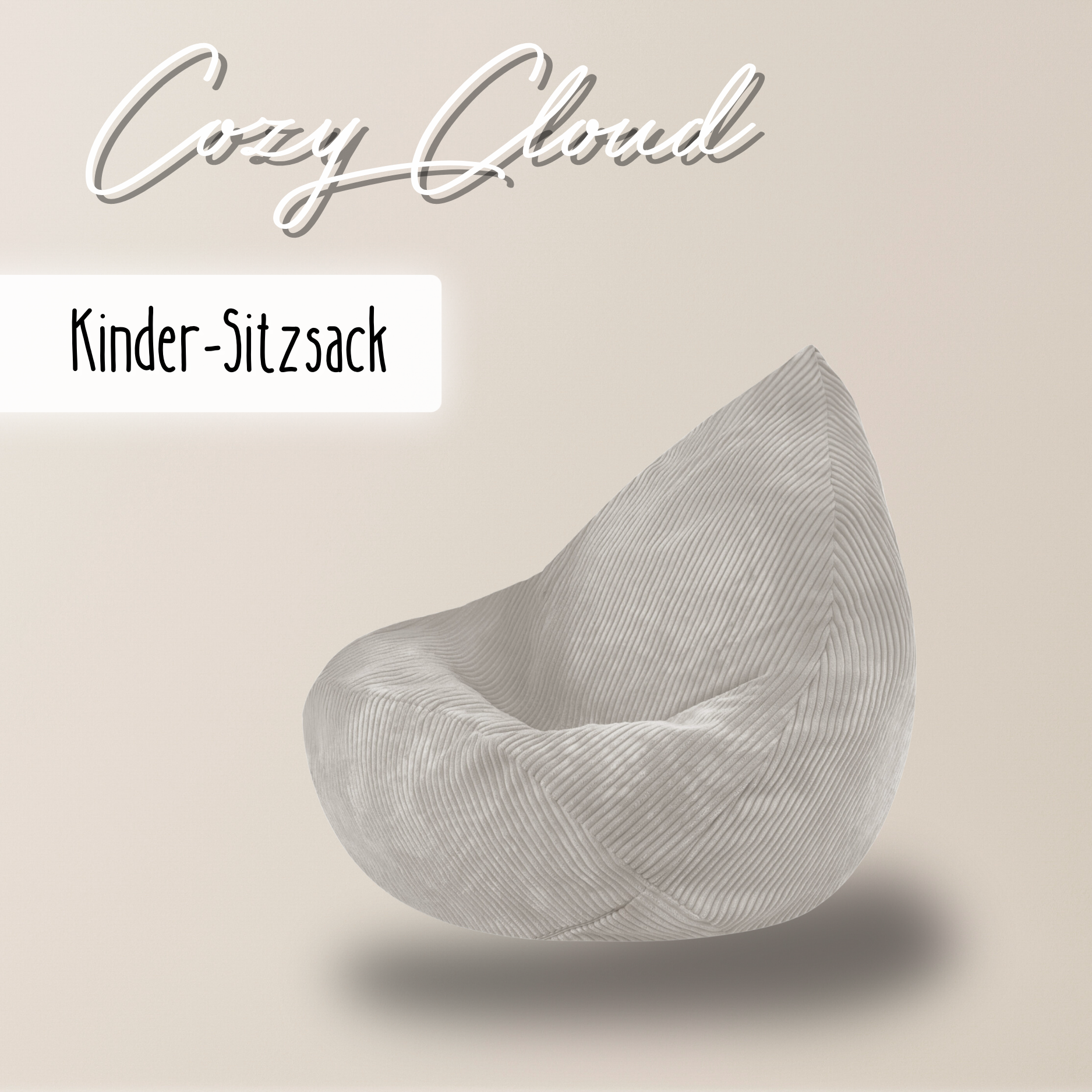 "Cozy Cloud" Kinder-Sitzsack 80x85cm mit EPS Perlen