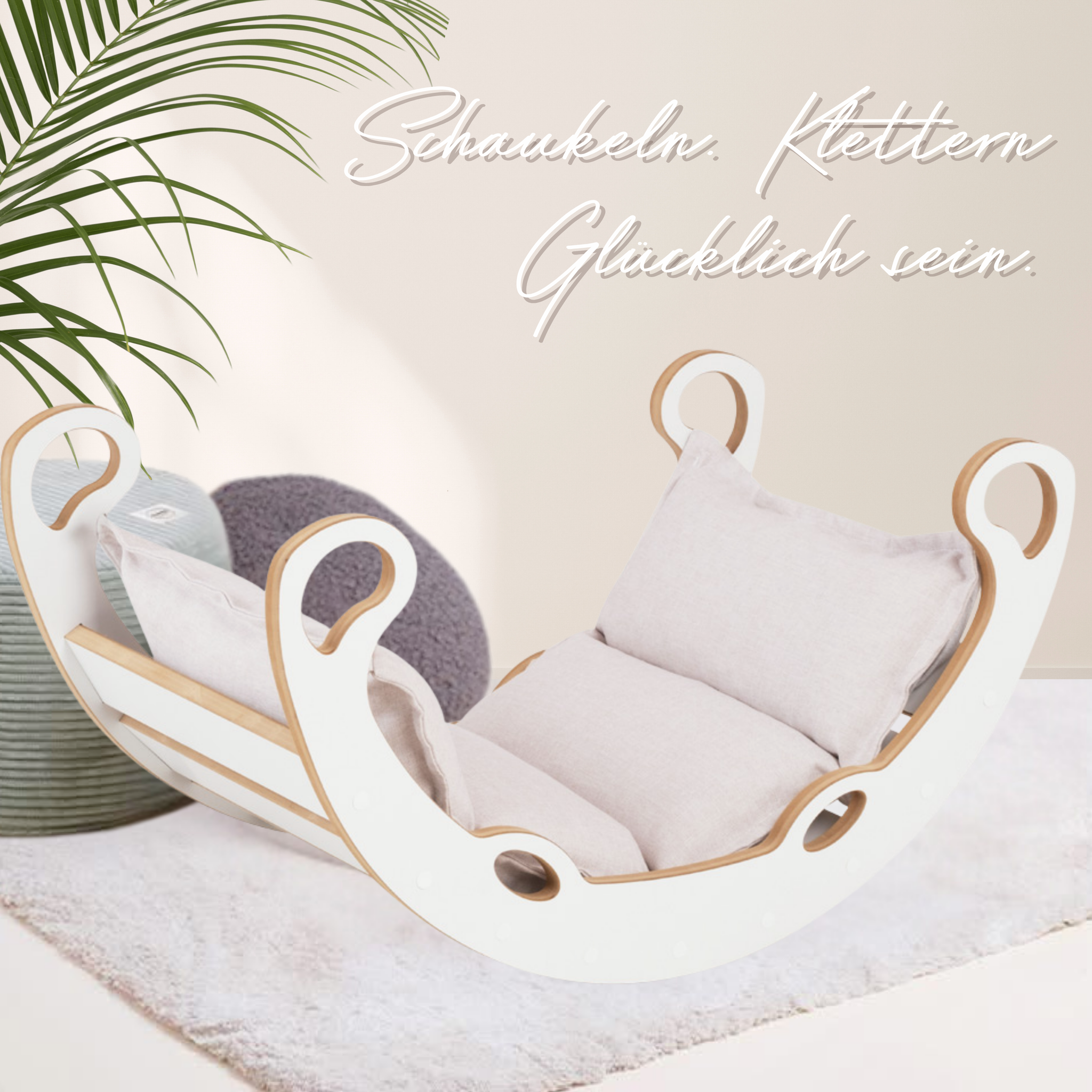 "Mini Rocker" 2in1  Kletterbogen & Wippe mit Kissen 75x39x40cm