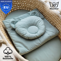 Baby Bettwäsche-Set mit Füllung – Decke & Teddy-Kissen aus 100% Baumwolle
