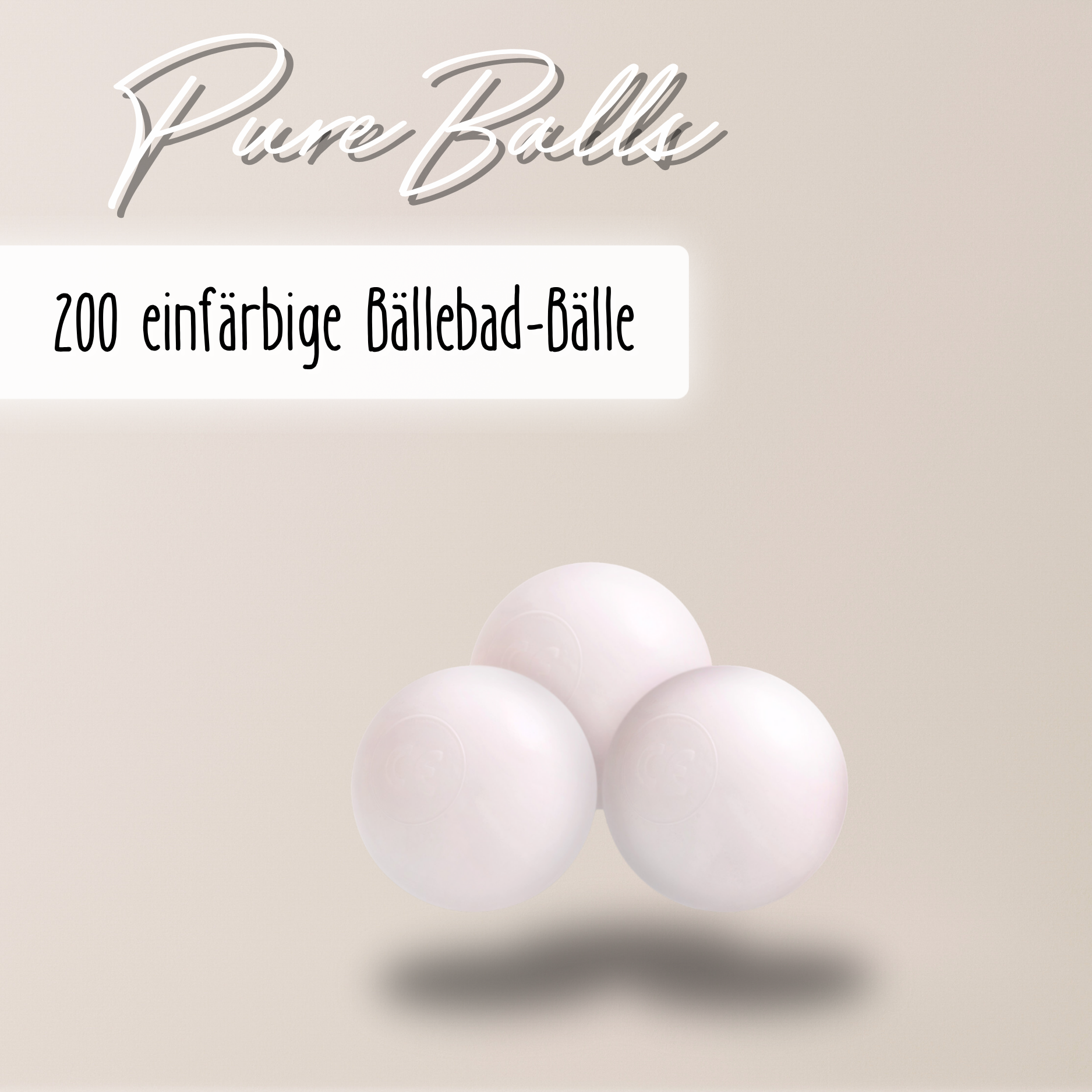 "Pure Balls" 200 einfärbige Bällebad-Bälle, CE-zertifiziert