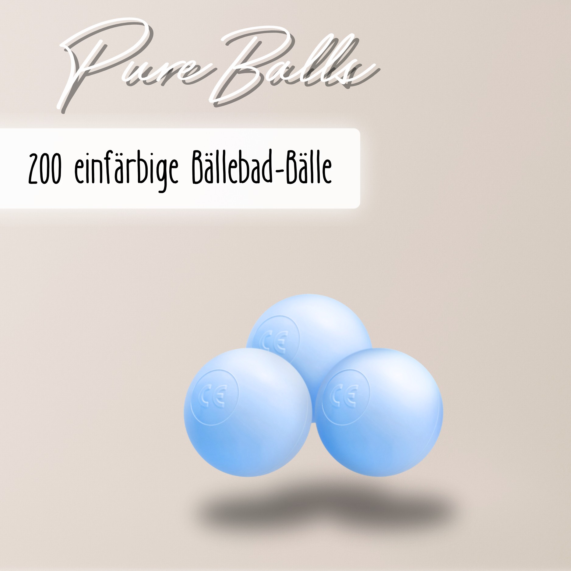 "Pure Balls" 200 einfärbige Bällebad-Bälle, CE-zertifiziert