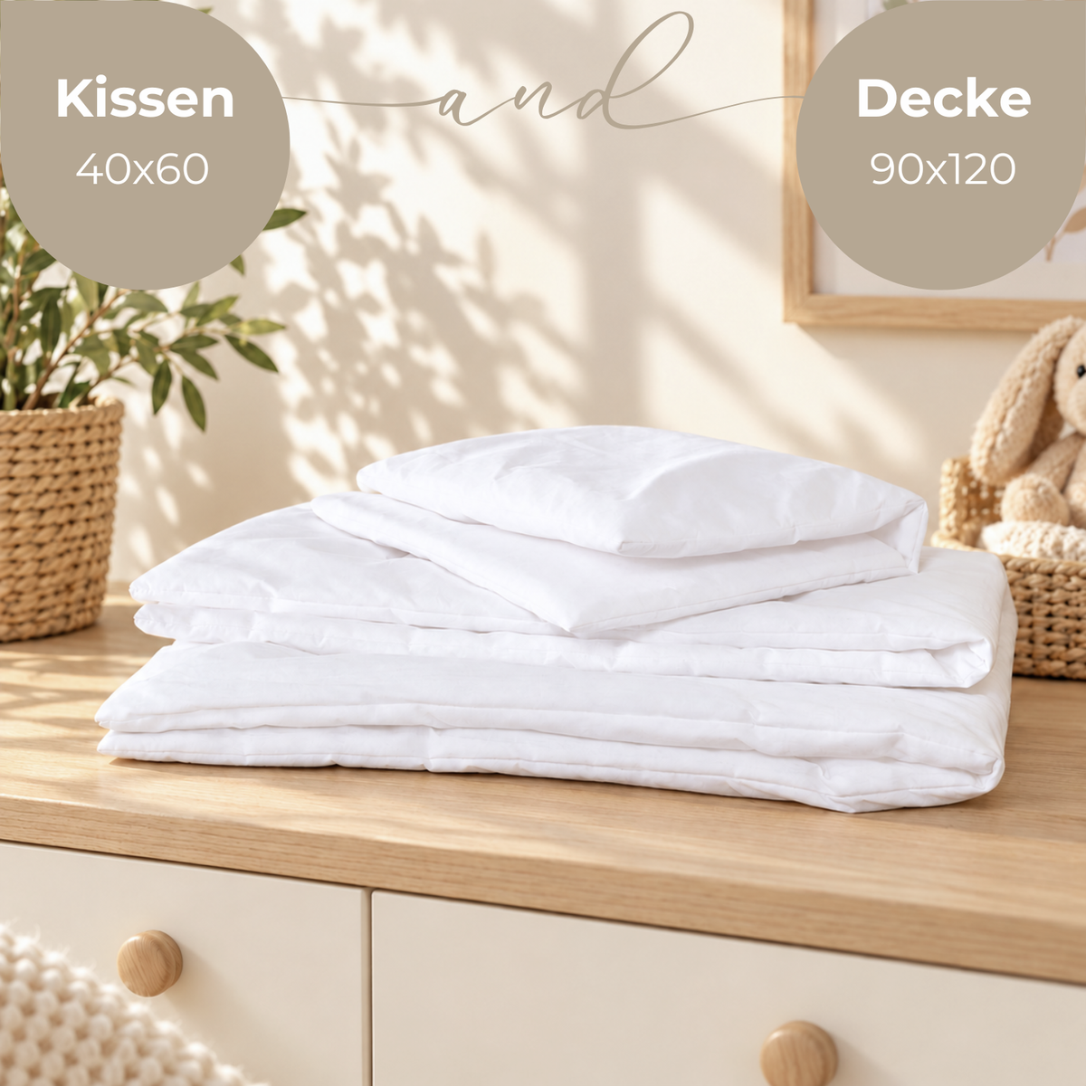 Baby Set – Bettdecke 90×120cm & Kissen 40×60cm