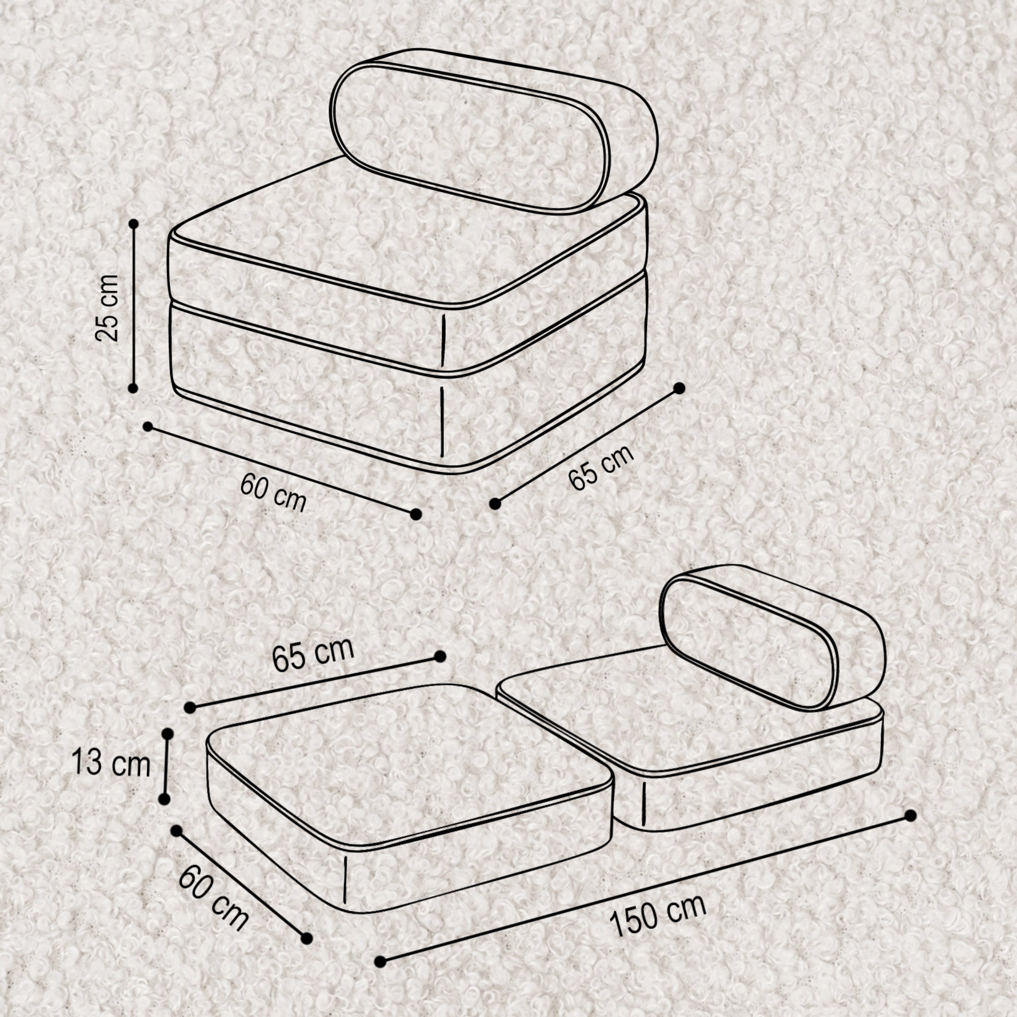 "Woolly Seat" 2in1 Kindersessel 65x60cm