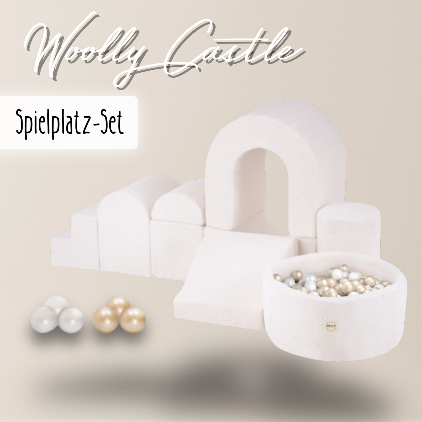 "Woolly Castle" Indoor Spielplatz Set mit kleinem Bällebad & 150 Bällen