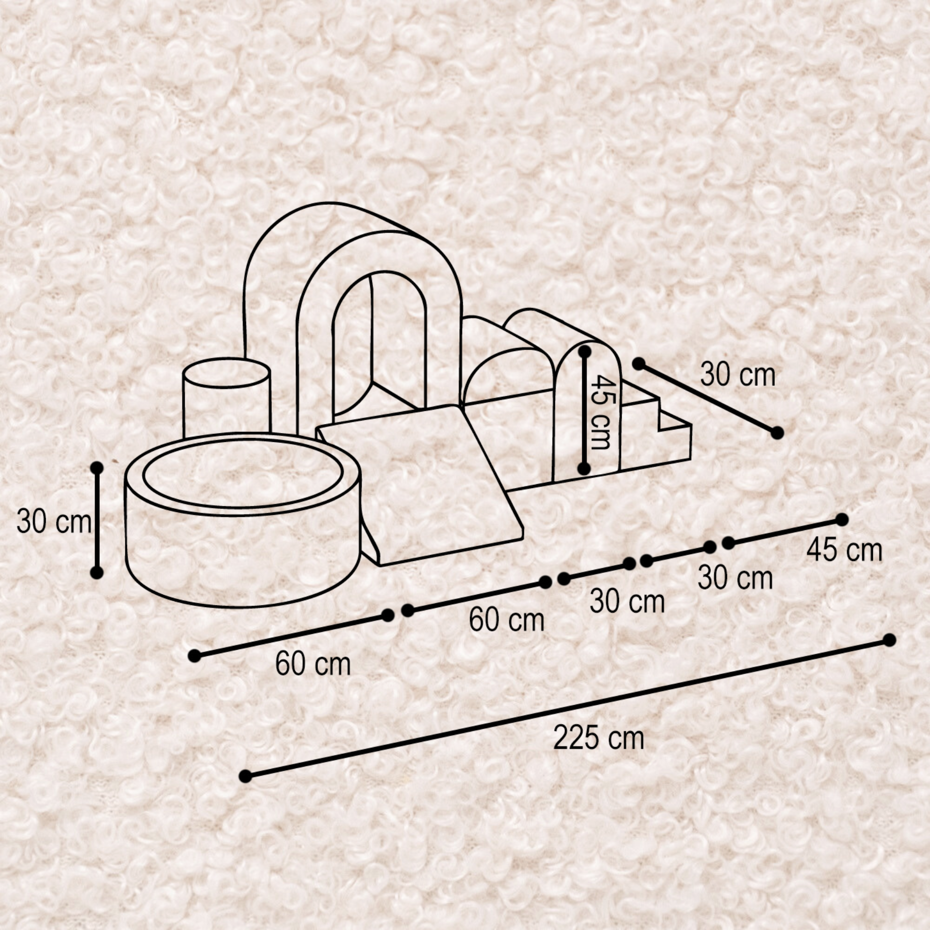 "Woolly Castle" Indoor Spielplatz Set mit kleinem Bällebad & 150 Bällen