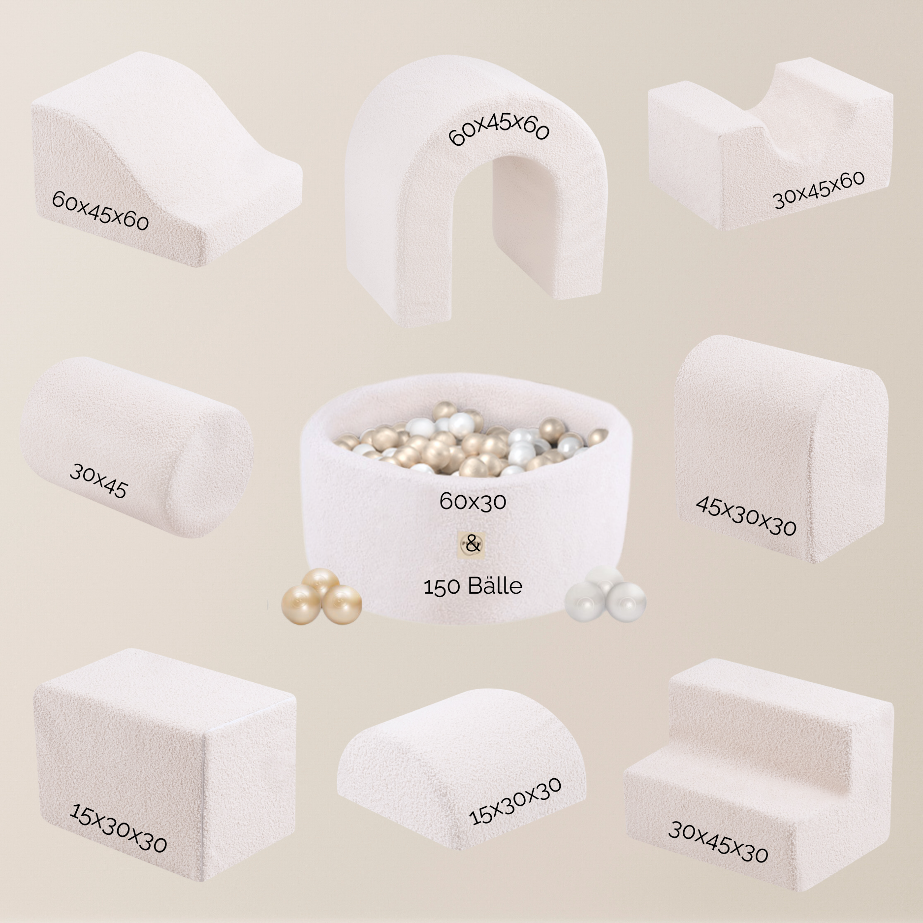 "Woolly Castle" Indoor Spielplatz Set mit kleinem Bällebad & 150 Bällen