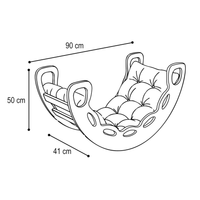 "Big Rocker" 3in1, Wippe, Kletterbogen & Rutsche 90x41x50 cm