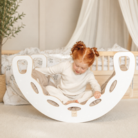 "Big Rocker" 3in1, Wippe, Kletterbogen & Rutsche 90x41x50 cm, White Wood