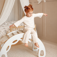 "Big Rocker" 3in1, Wippe, Kletterbogen & Rutsche 90x41x50 cm, White Wood