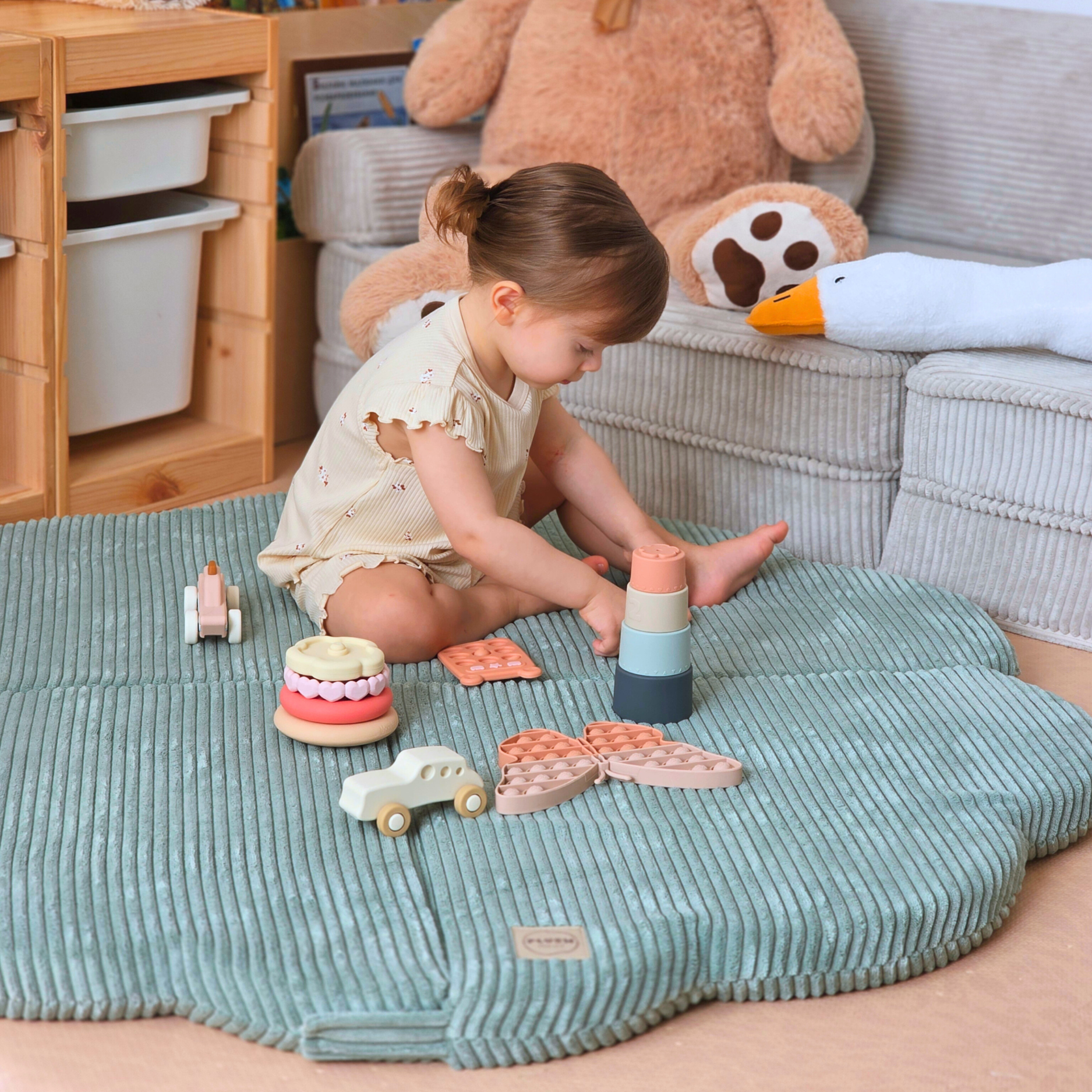 "Bloomy Mat" Spielmatte 115x115x5cm mit Cord-Bezug