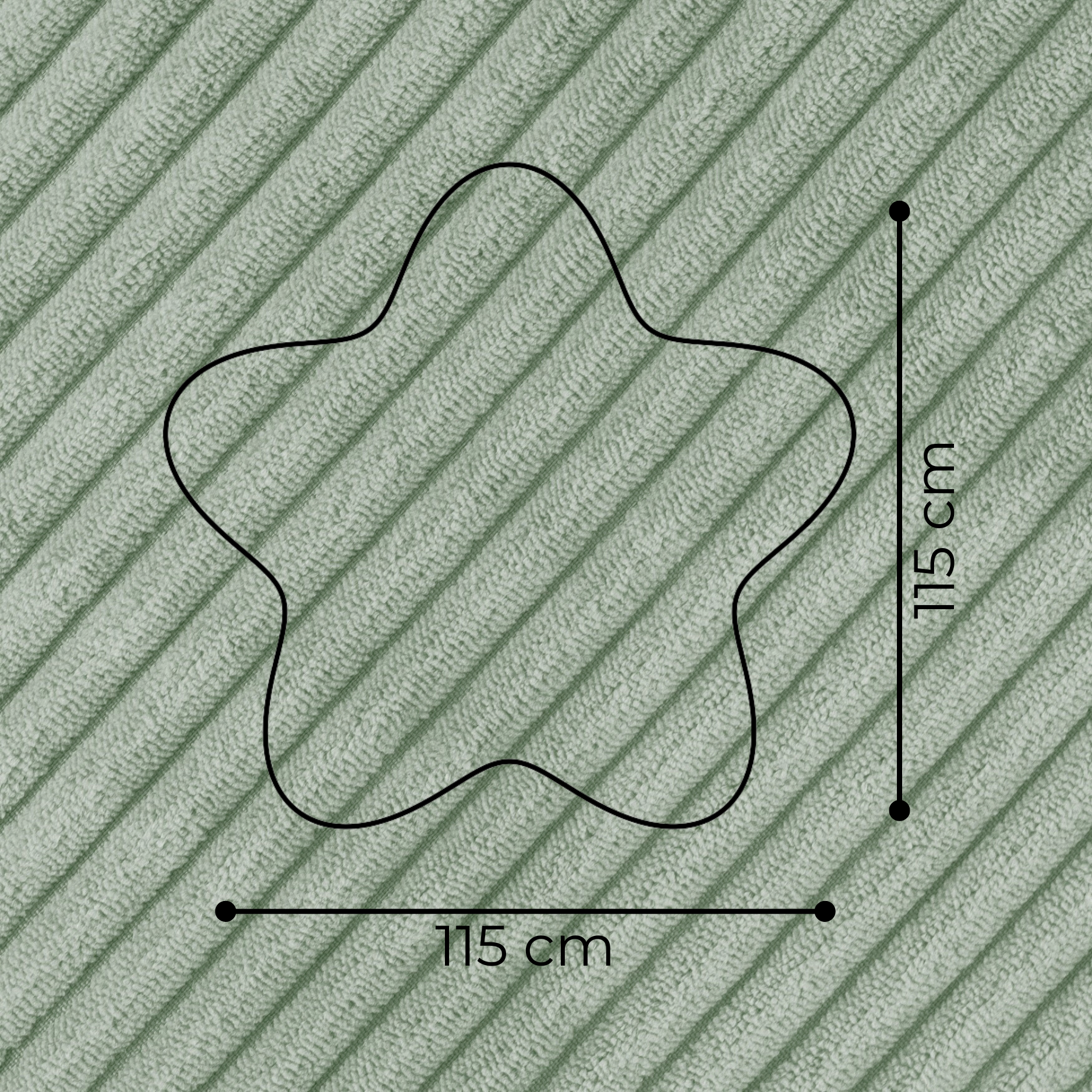 "Bloomy Mat" Spielmatte 115x115x5cm mit Cord-Bezug