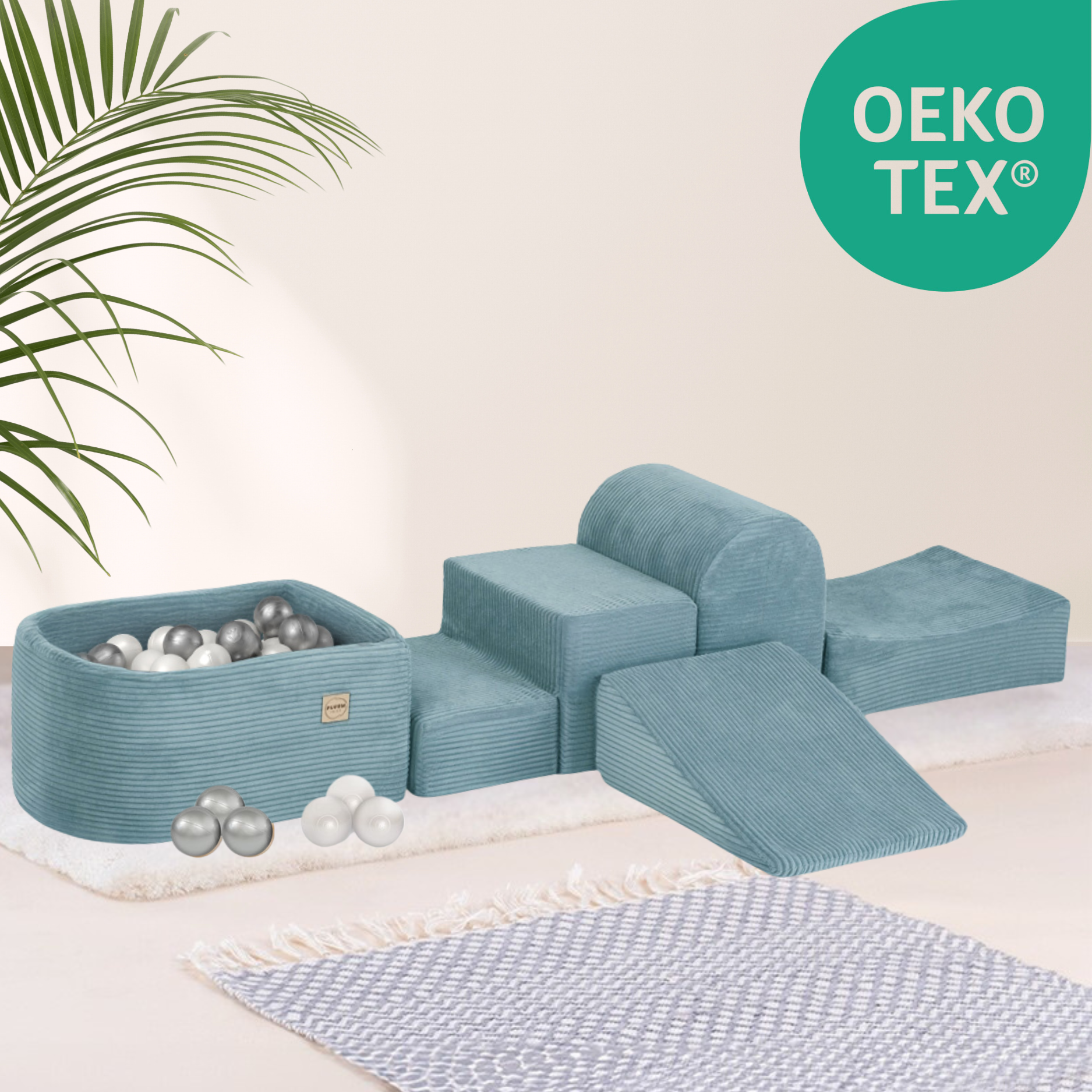 "Mini Castle" Indoor Spielplatz-Set mit Mini-Bällebad & 100 Bällen