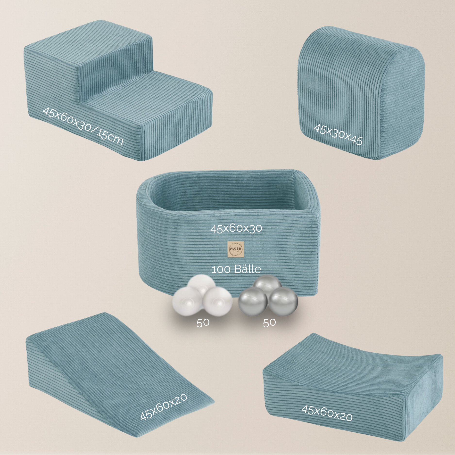 "Mini Castle" Indoor Spielplatz-Set mit Mini-Bällebad & 100 Bällen