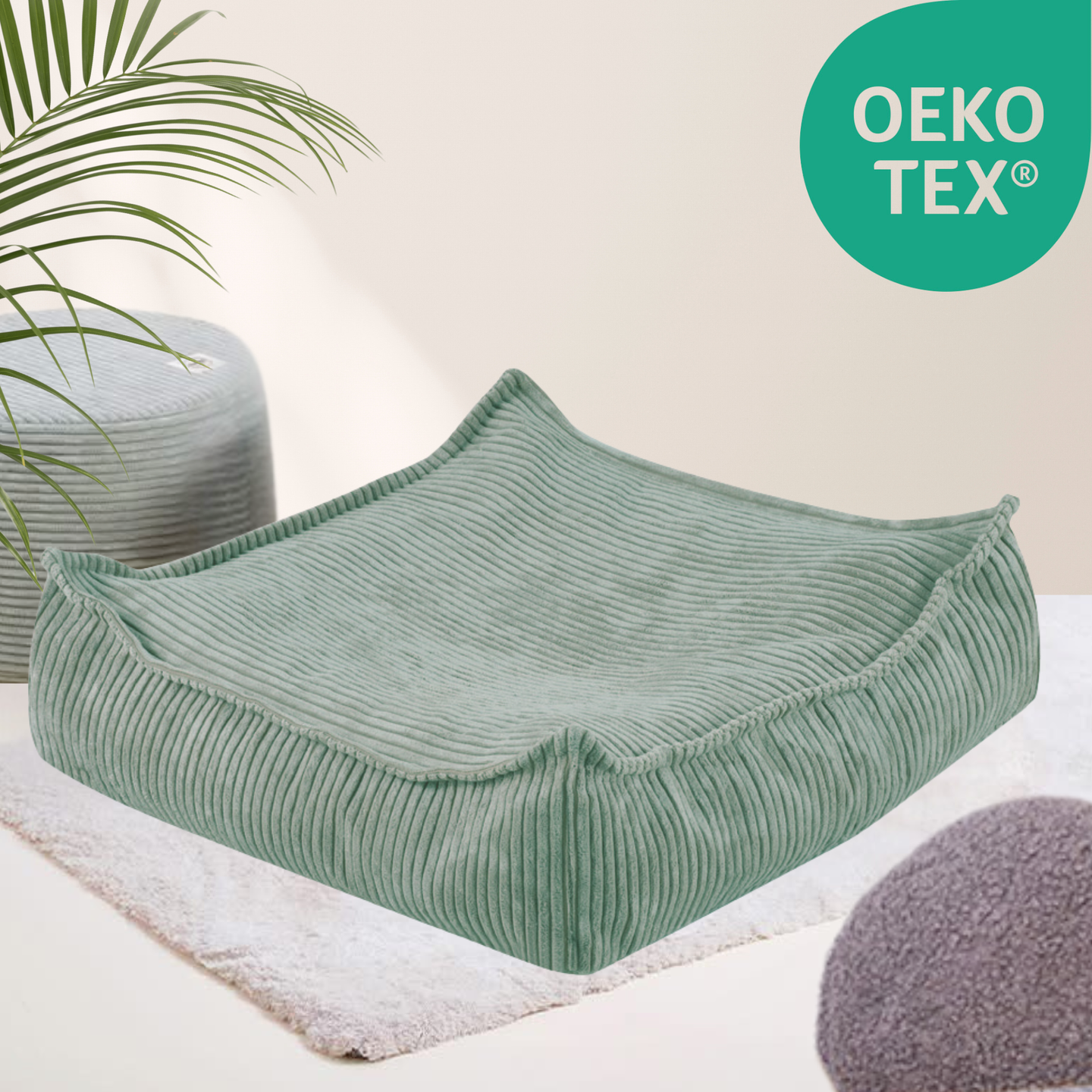 "Snuggy Puff" Bodenkissen aus Cord 60x60x20cm