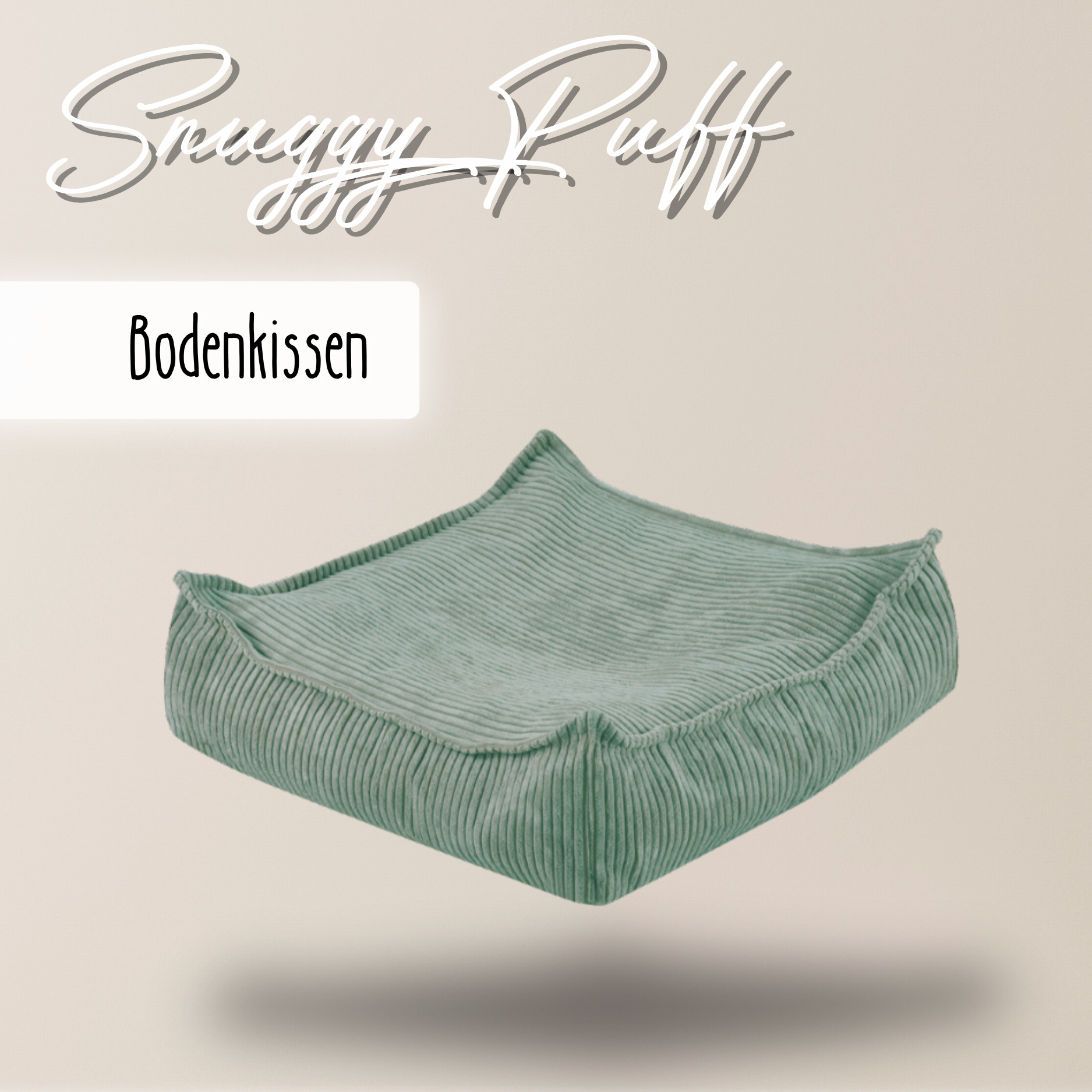 "Snuggy Puff" Bodenkissen aus Cord 60x60x20cm