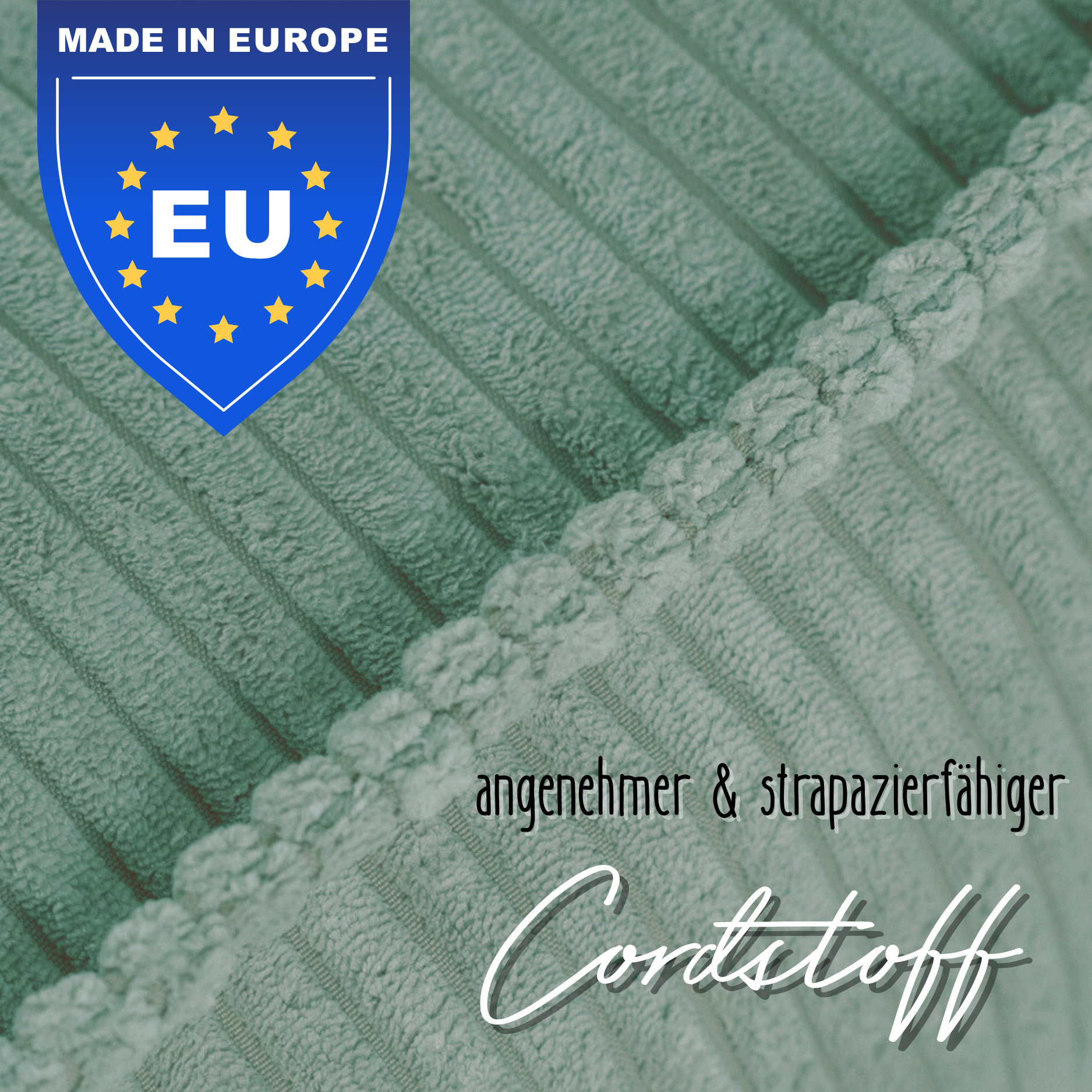 "Snuggy Puff" Bodenkissen aus Cord 60x60x20cm