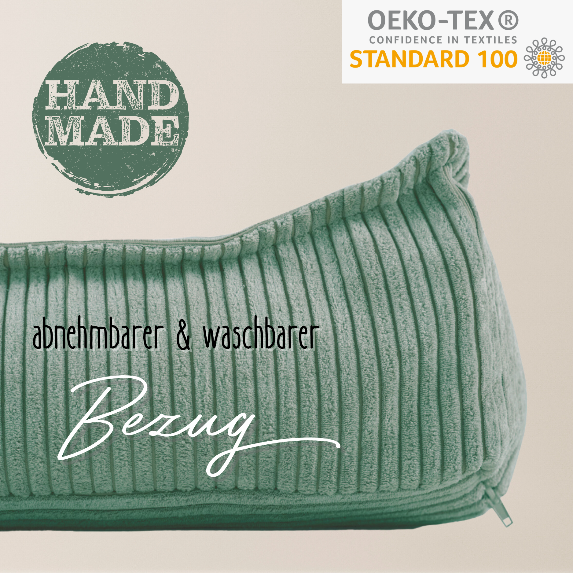 "Snuggy Puff" Bodenkissen aus Cord 60x60x20cm