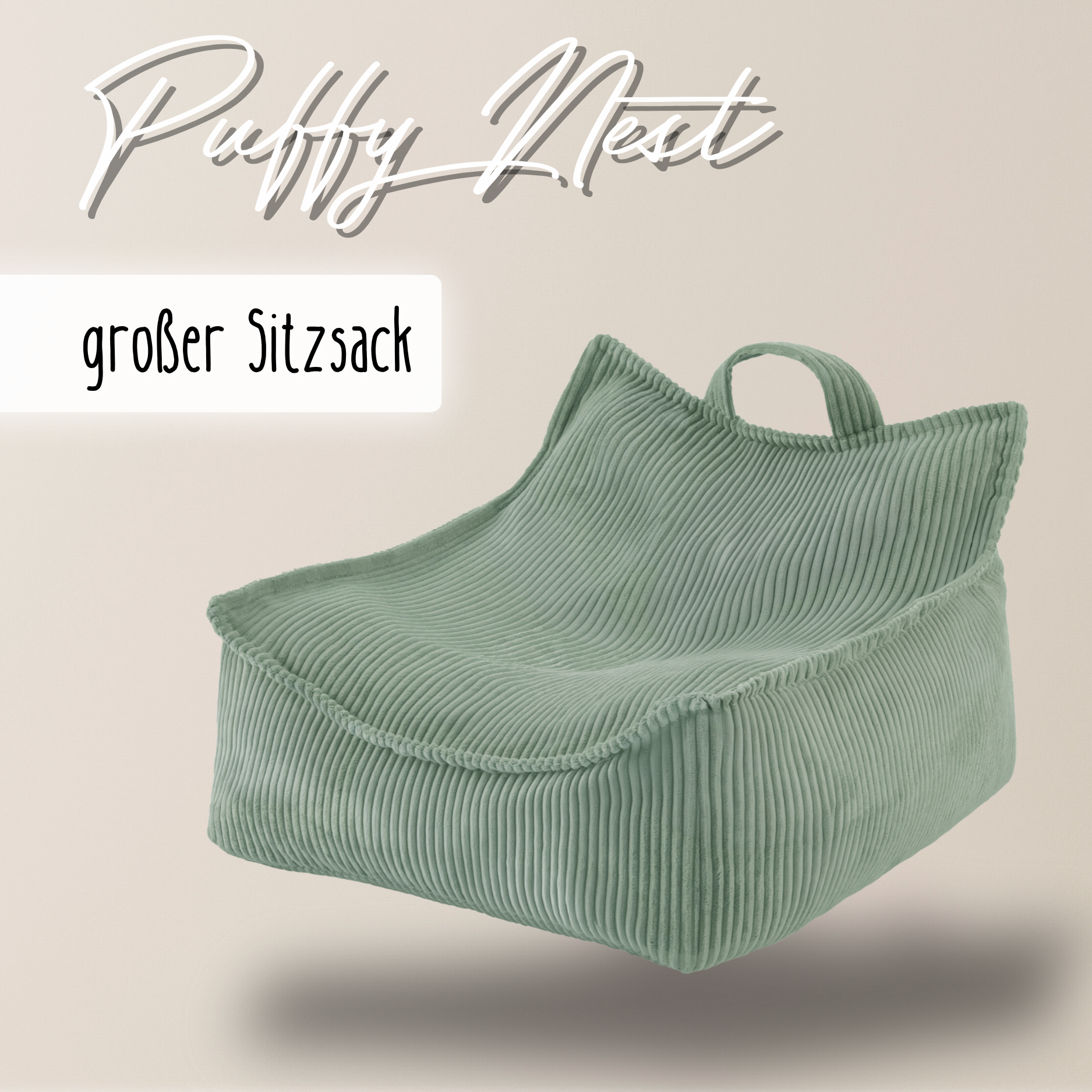 "Puffy Nest" Kinder-Sitzsack 67x77x50cm mit Schaumstoff-Füllung
