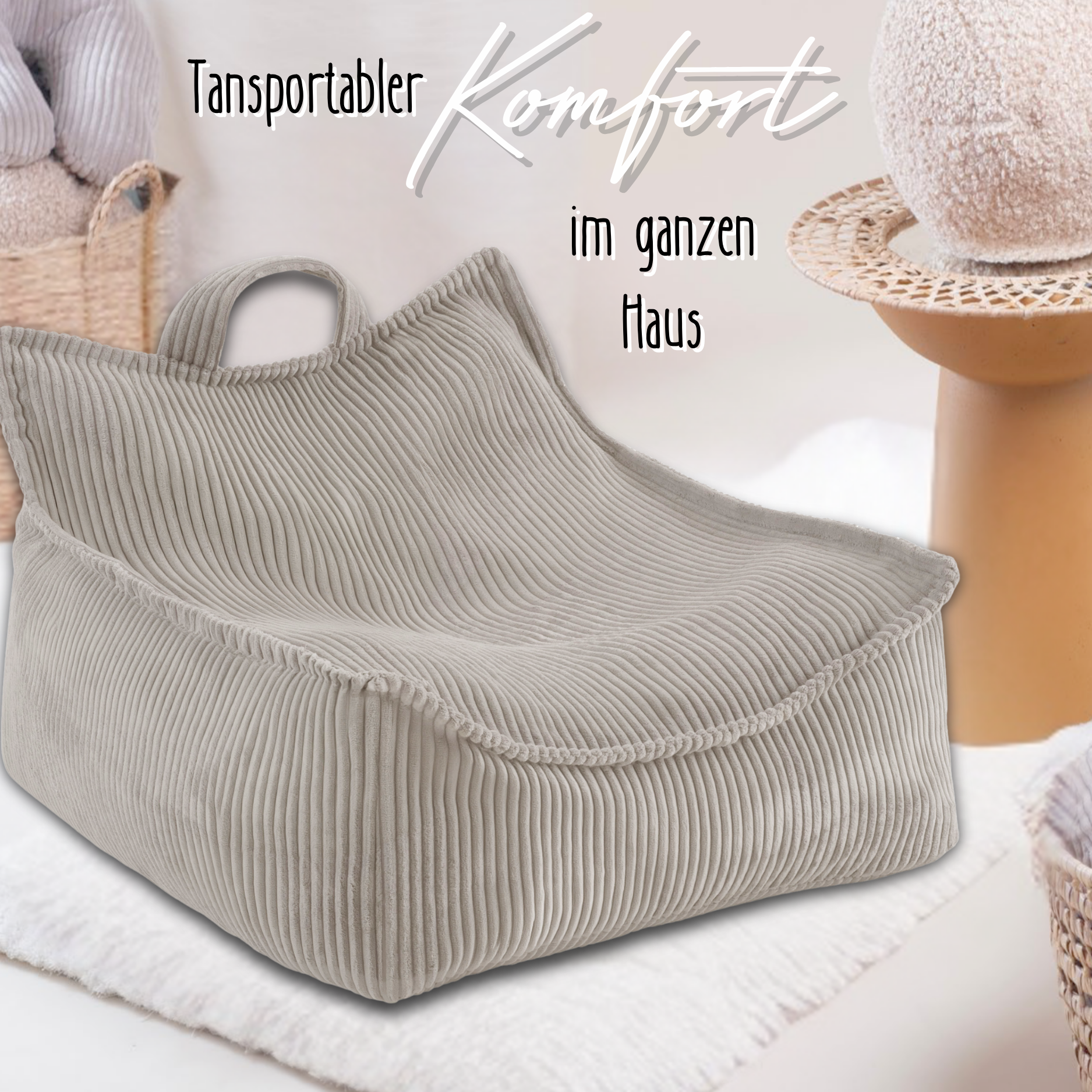 "Puffy Nest" Kinder-Sitzsack 67x77x50cm mit Schaumstoff-Füllung
