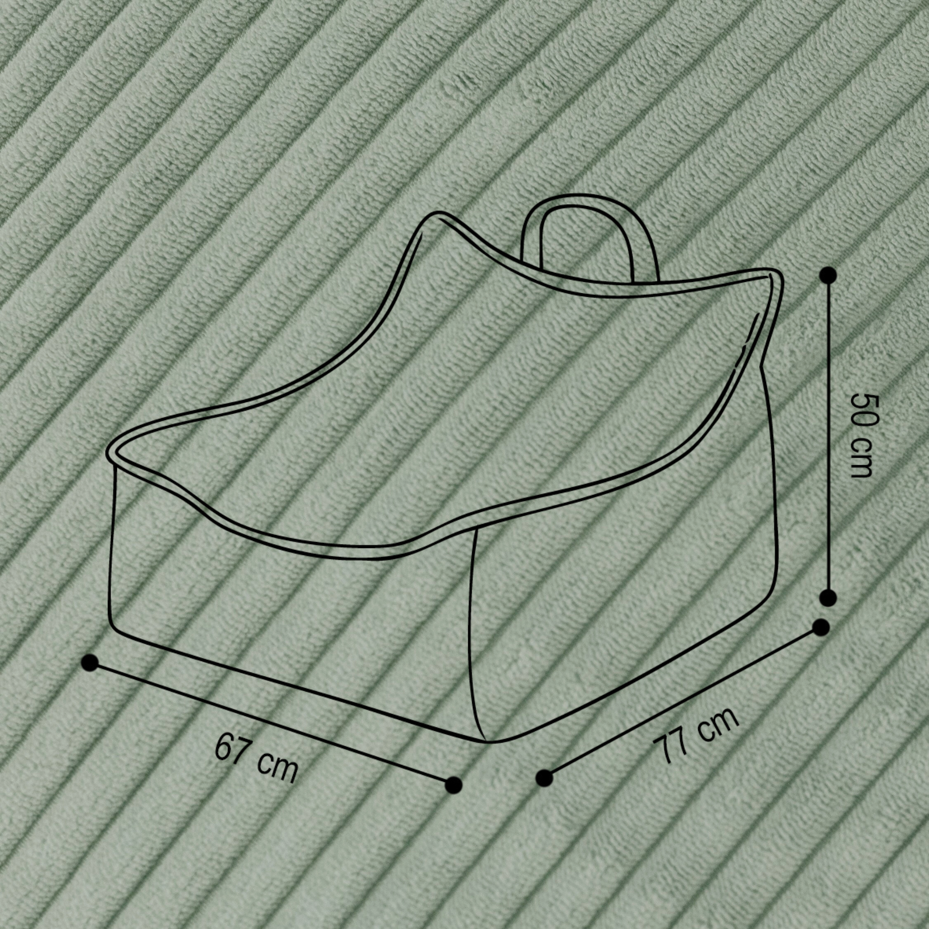 "Puffy Nest" Kinder-Sitzsack 67x77x50cm mit Schaumstoff-Füllung