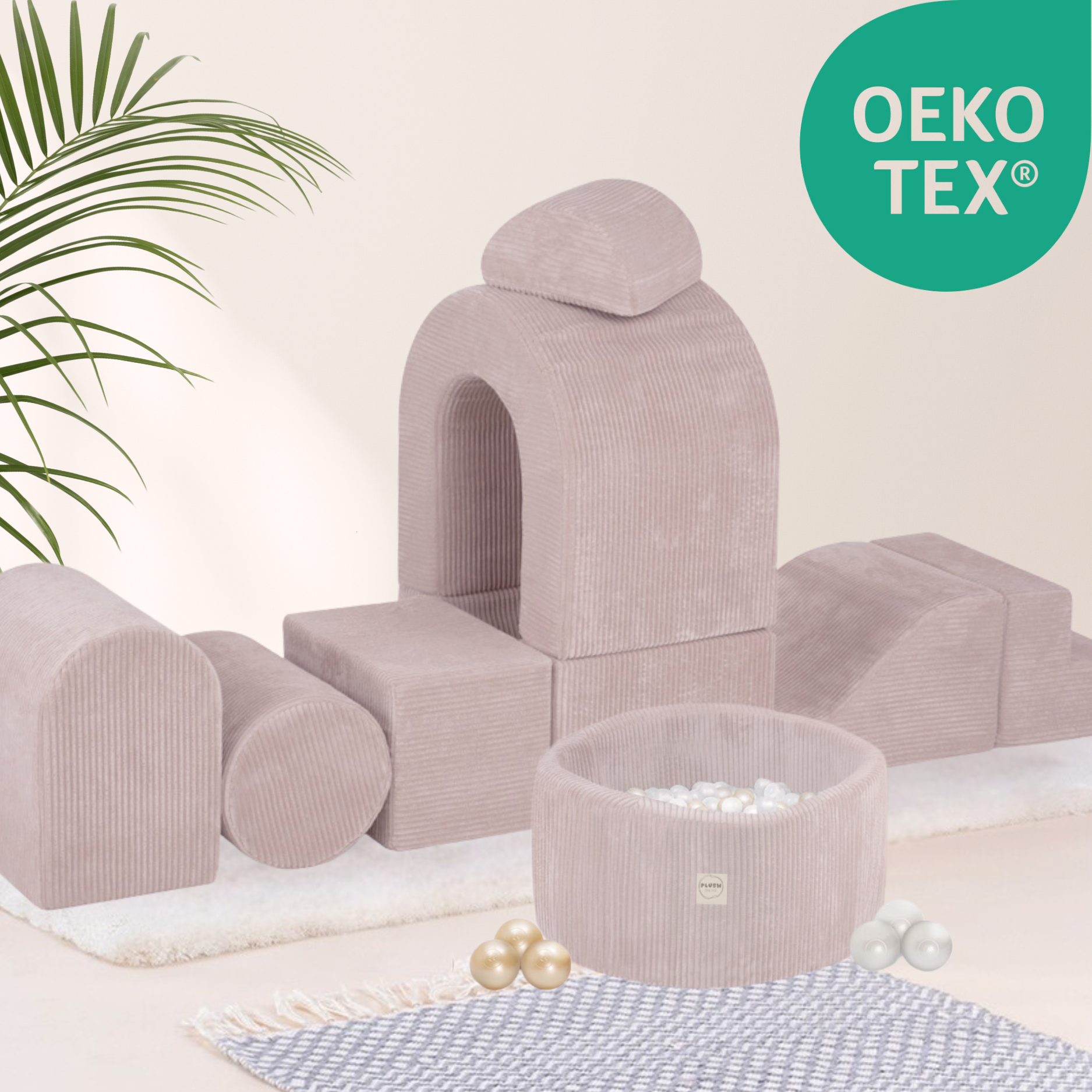 "Dreamy Castle" Indoor Spielplatz-Set mit kleinem Bällebad & 150 Bällen