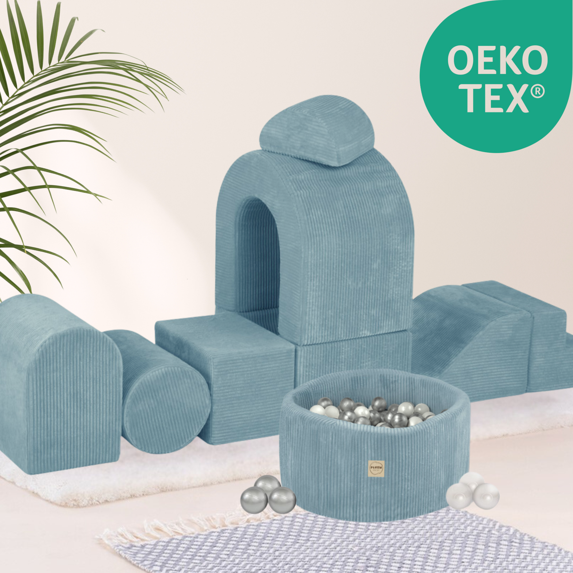 "Dreamy Castle" Indoor Spielplatz-Set mit kleinem Bällebad & 150 Bällen