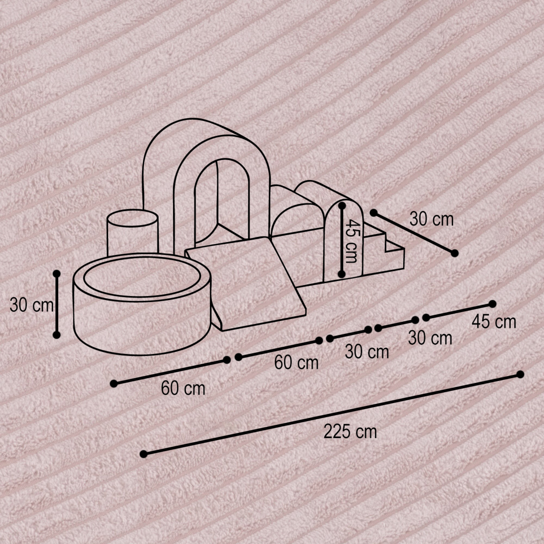 "Dreamy Castle" Indoor Spielplatz-Set mit kleinem Bällebad & 150 Bällen