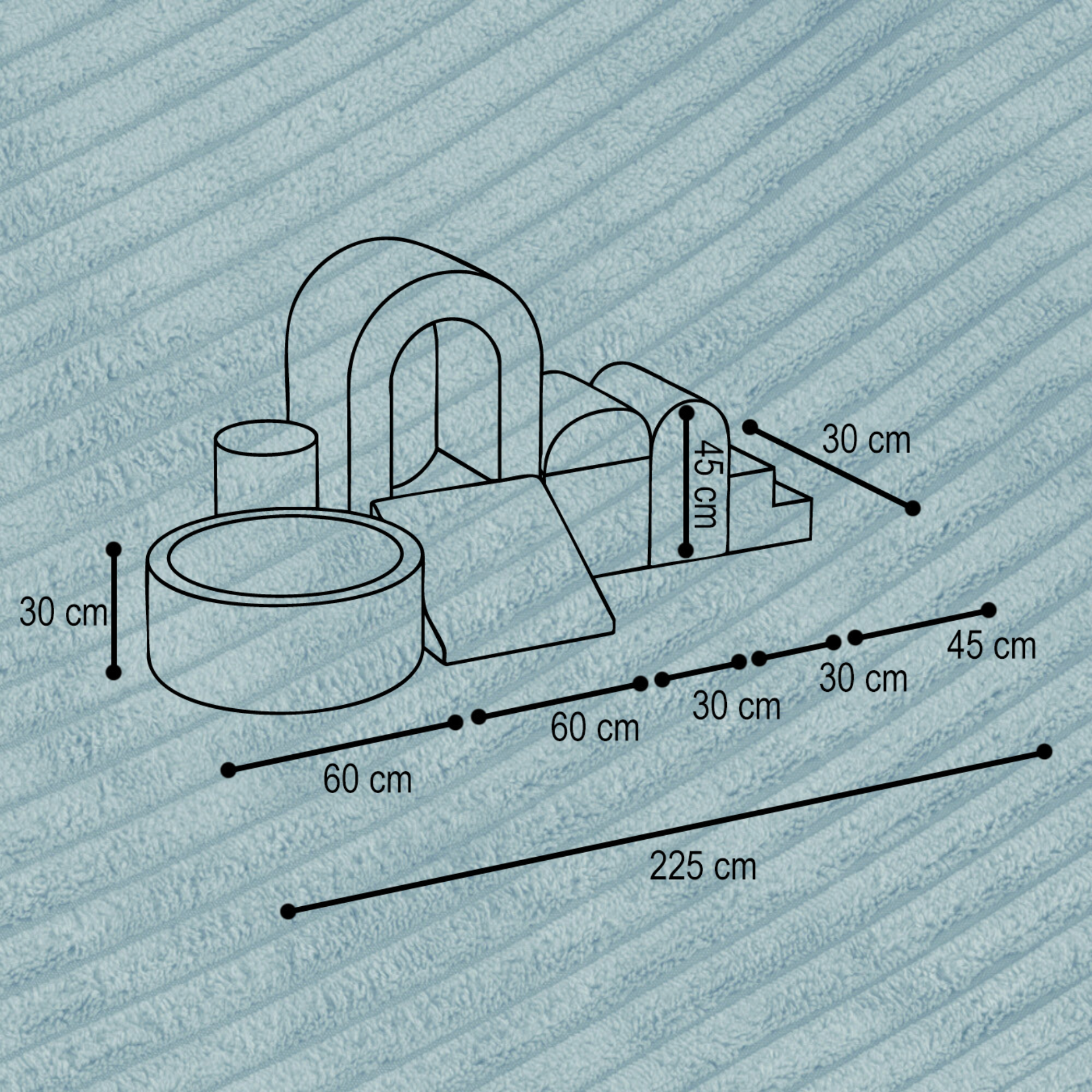 "Dreamy Castle" Indoor Spielplatz-Set mit kleinem Bällebad & 150 Bällen