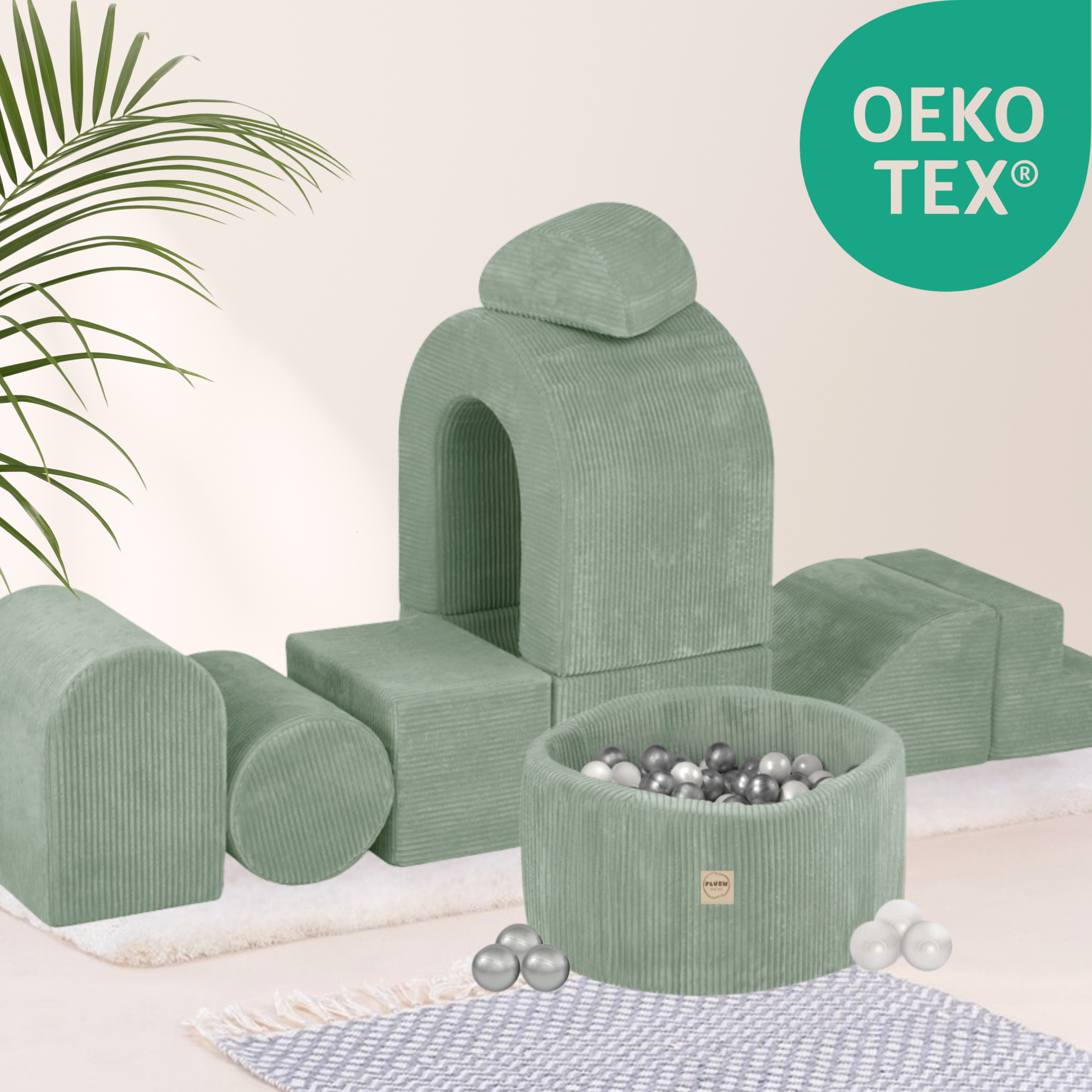 "Dreamy Castle" Indoor Spielplatz-Set mit kleinem Bällebad & 150 Bällen