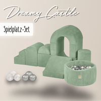 "Dreamy Castle" Indoor Spielplatz-Set mit kleinem Bällebad & 150 Bällen