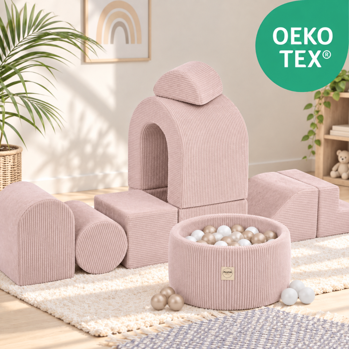 "Dreamy Castle" indoor playground set with small ball pit & 150 balls