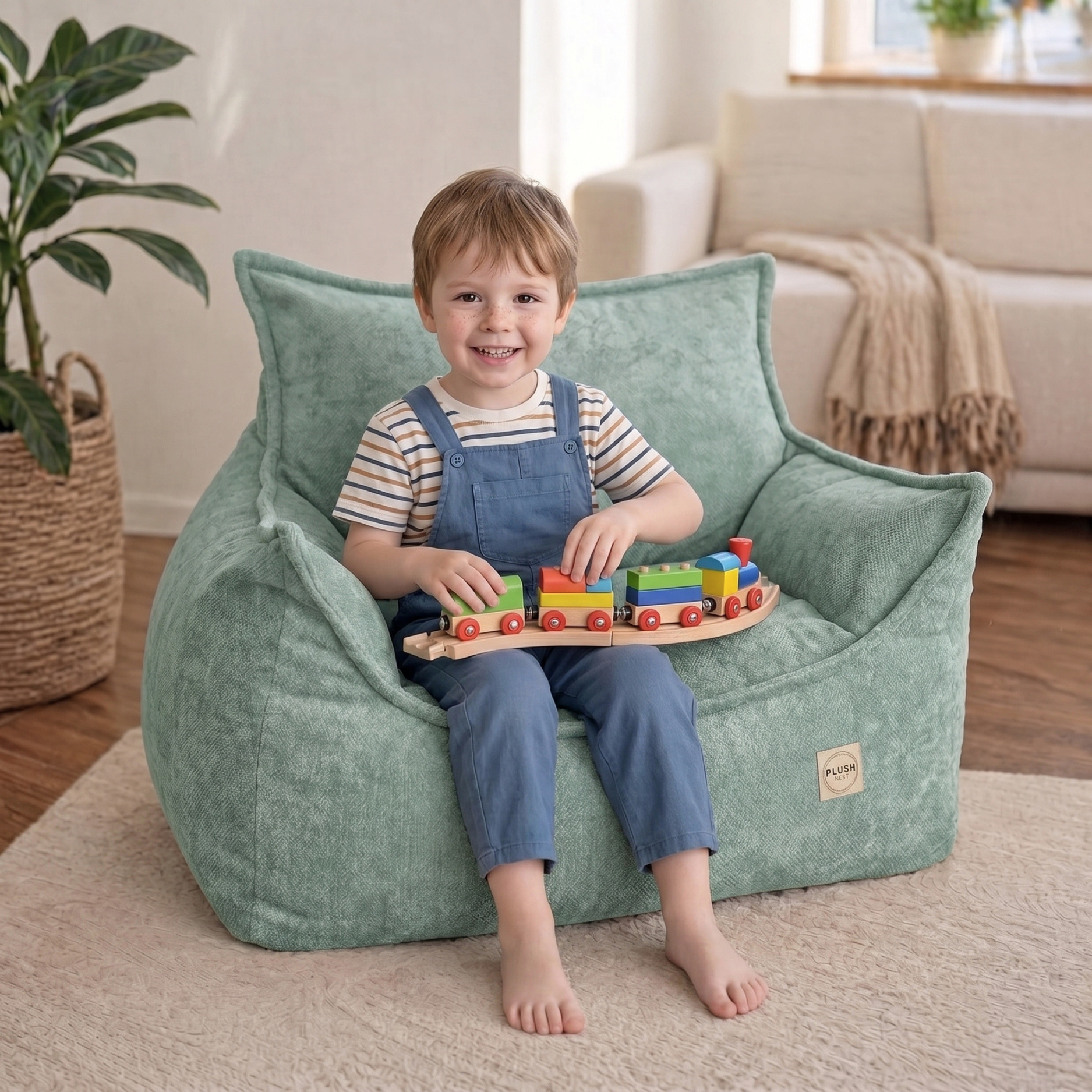 "Chenille Throne" bequemer Kinder-Relaxsessel 80x73x58cm