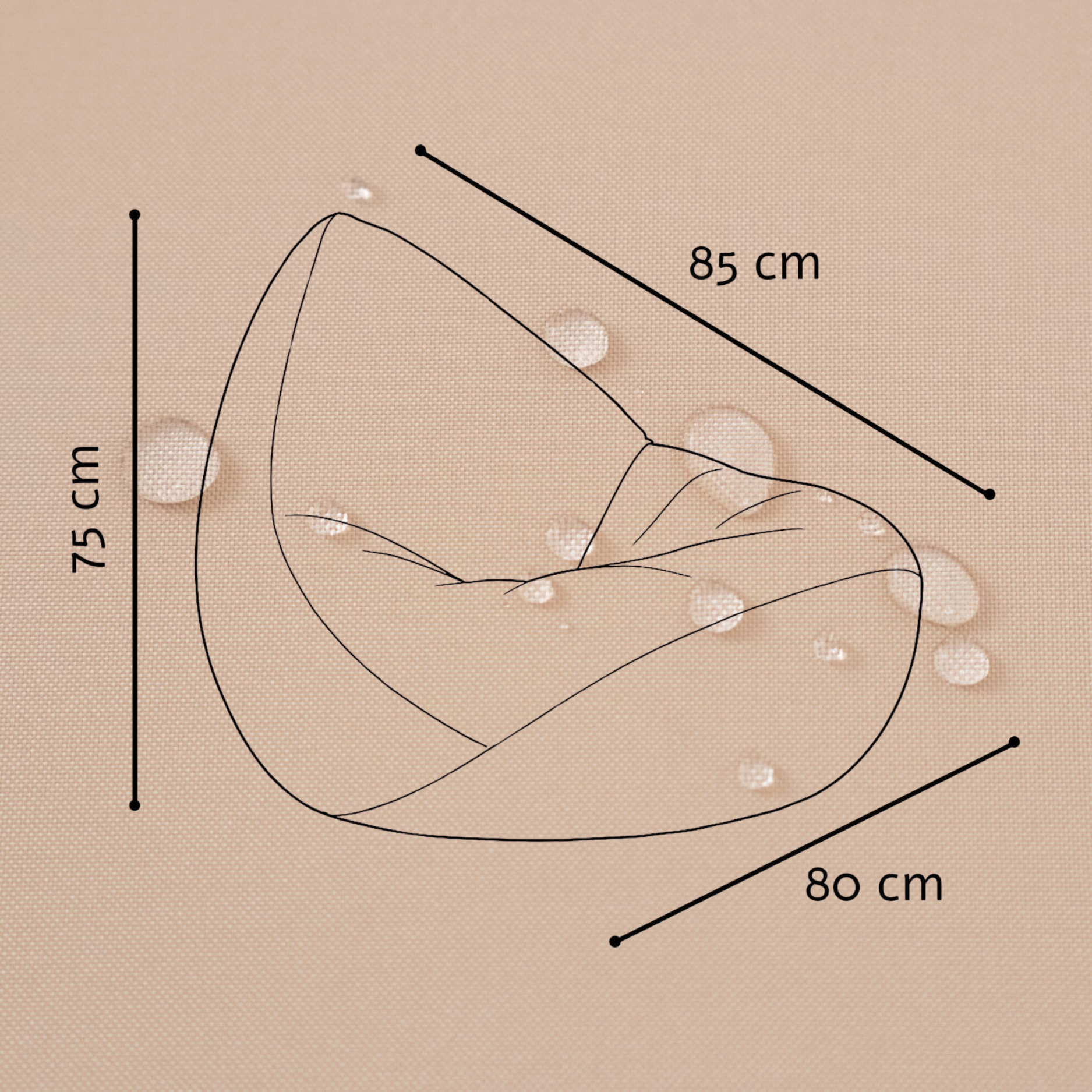 "Sunny Seat" Wasserfester Kinder-Sitzsack 80x85cm für drinnen & draußen