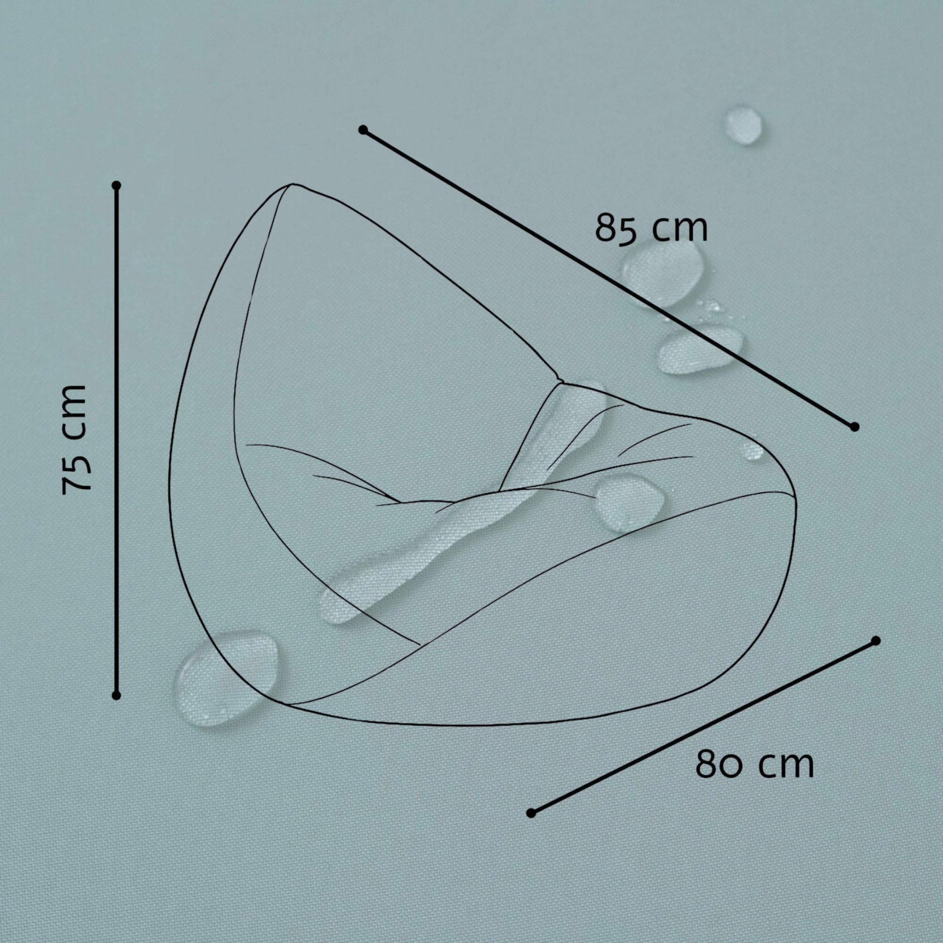 "Sunny Seat" Wasserfester Kinder-Sitzsack 80x85cm für drinnen & draußen