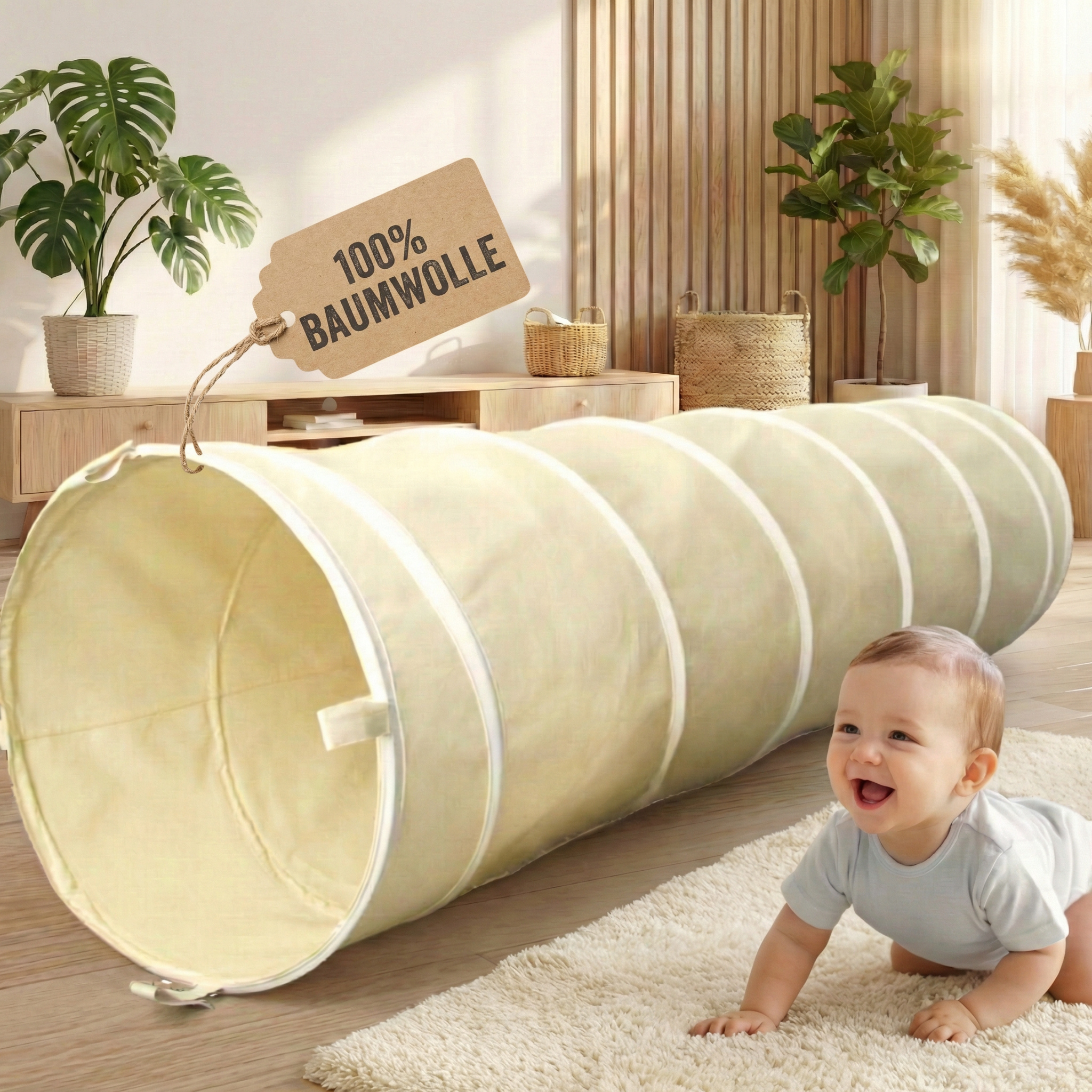 Spieltunnel aus Baumwolle, passend zum Tipi, 180x46cm