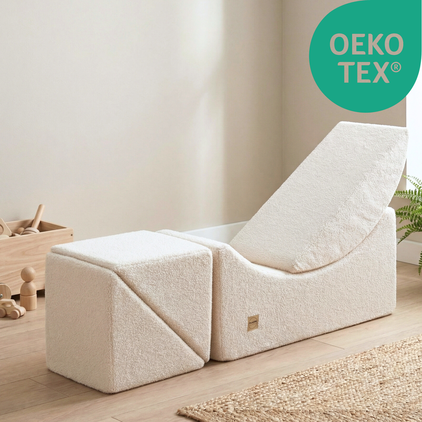 "Woolly Moon" Modularer Kinder-Chaiselongue 145×35×45cm