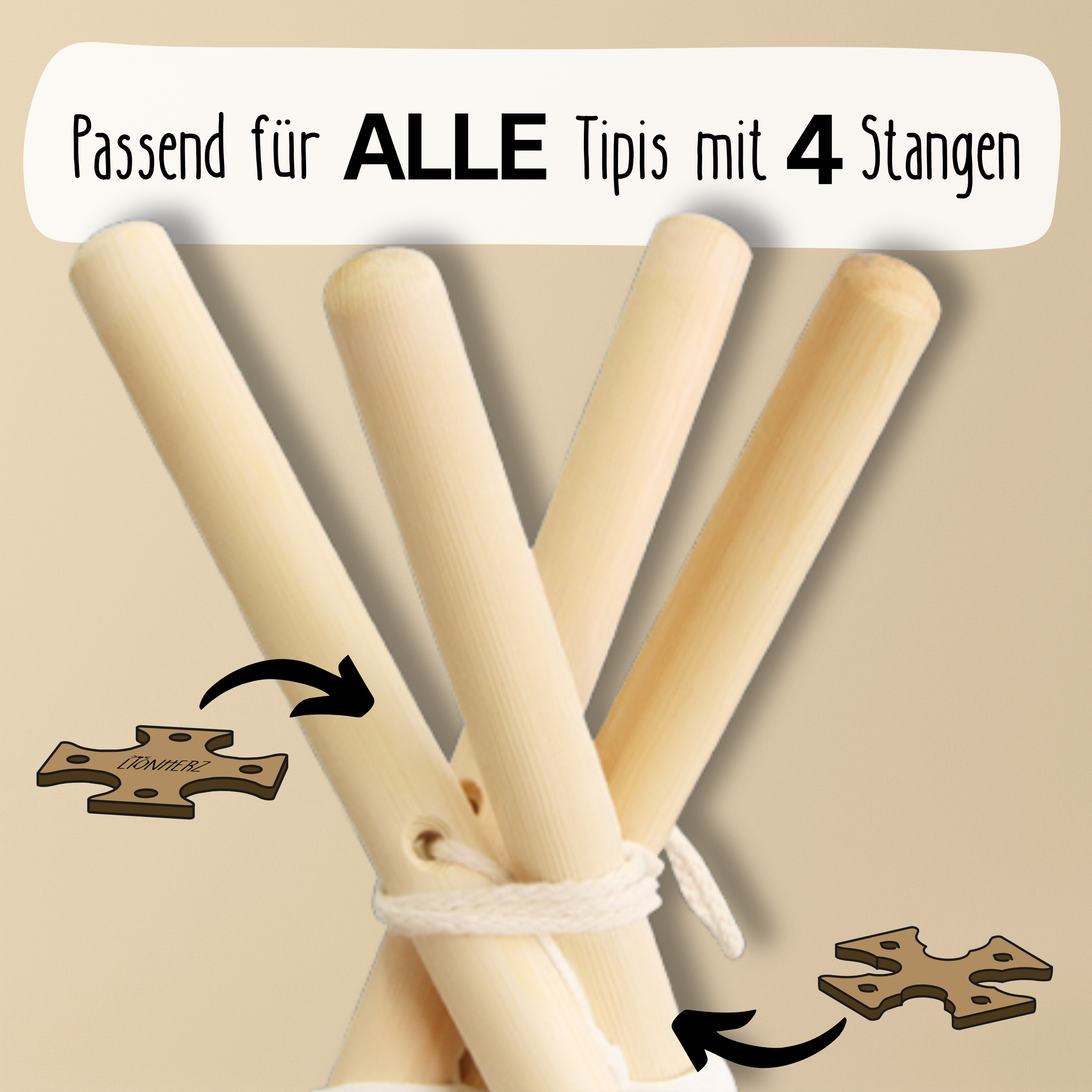 tipi zelt stabilisieren LIONHERZ® Zeltstabilisator – Anti-Kollaps-System für Tipi-Zelte – Lionherz