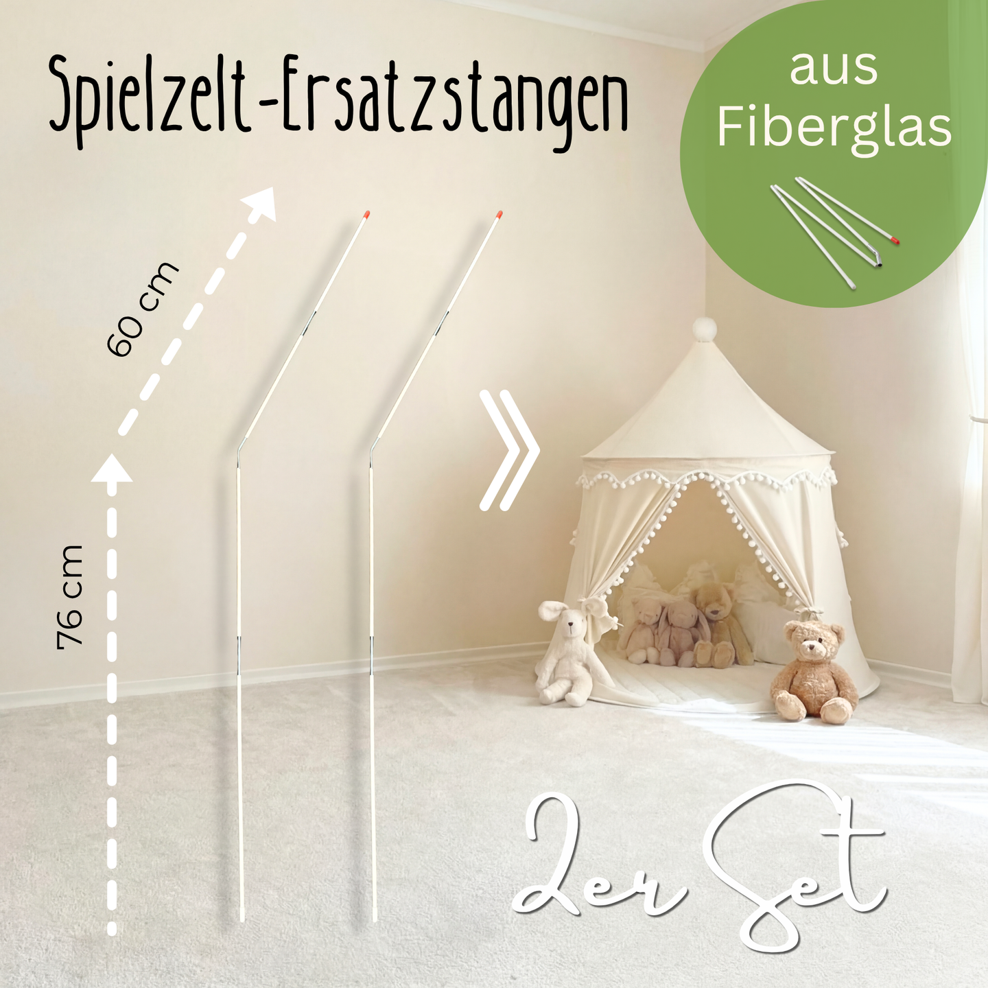 Spielzelt-Stangen (2 Stück)