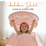 Pop-Up Bällebad-Spielzelt aus Baumwolle/Hanf