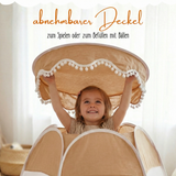 Pop-Up Bällebad-Spielzelt aus Baumwolle/Hanf