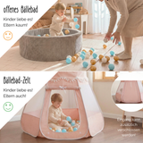 Pop-Up Bällebad-Spielzelt aus Baumwolle/Hanf