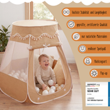 Pop-Up Bällebad-Spielzelt aus Baumwolle/Hanf