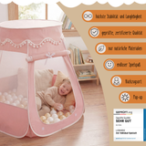 Pop-Up Bällebad-Spielzelt aus Baumwolle/Hanf