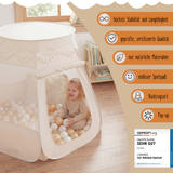 Pop-Up Bällebad-Spielzelt aus Baumwolle/Hanf
