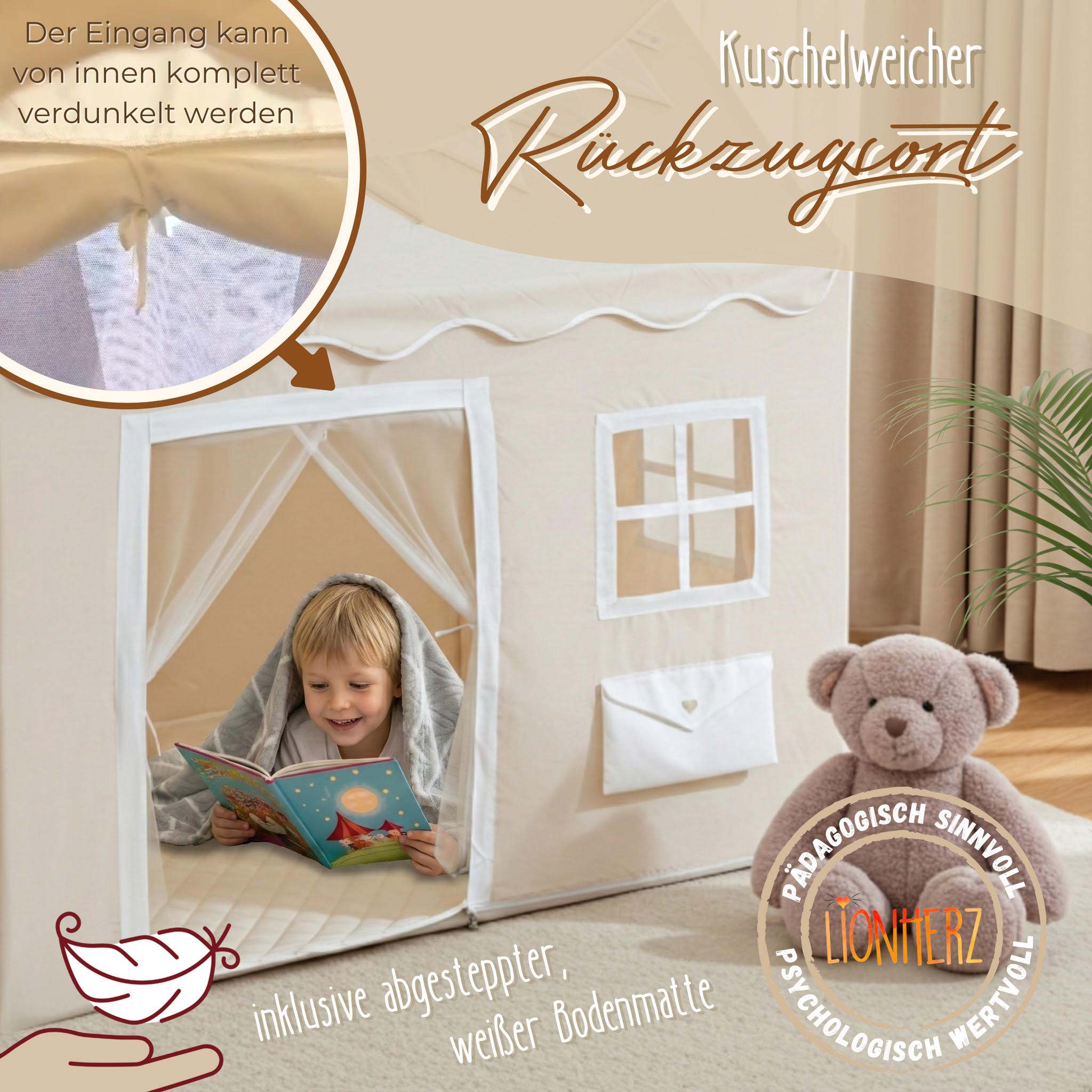 Spielhaus - mit Briefkasten & Wimpelkette