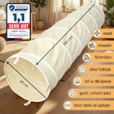Spieltunnel – 100% Baumwolle, 180x46cm faltbar