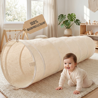 Spieltunnel aus Baumwolle/Hanf, passend zu den Spielzelten, 180x46cm